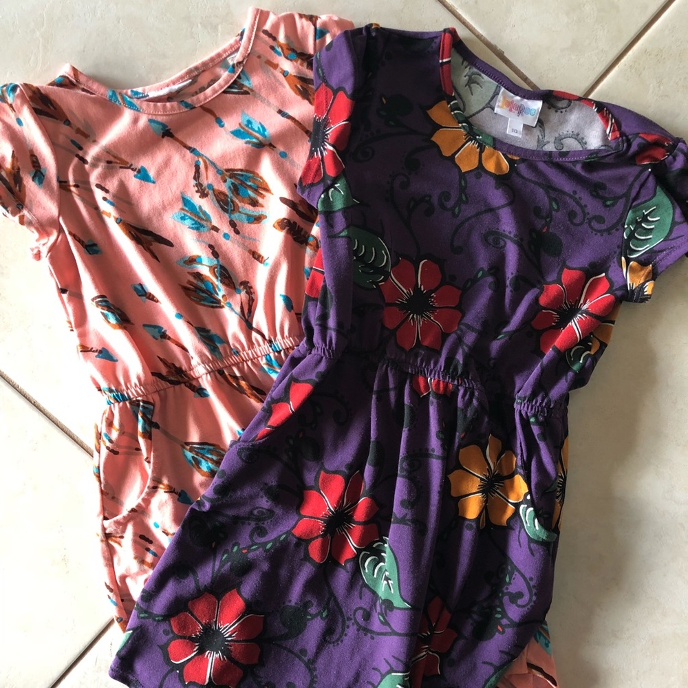 Two (2) LuLaRoe MAE dresses size 10 girls